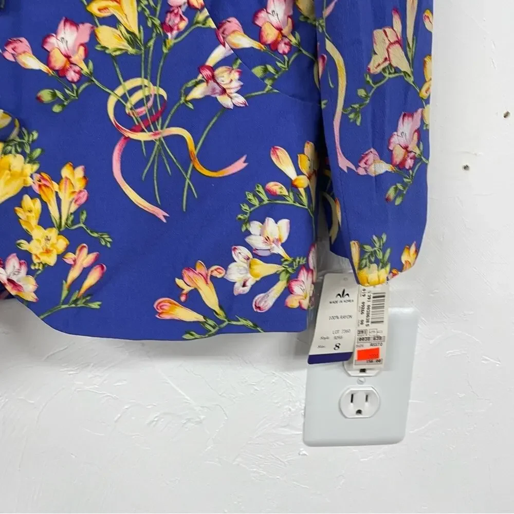 Vintage Herman Geist Blue Floral Print Blazer & Maxi Dress 2 Piece Matching Set